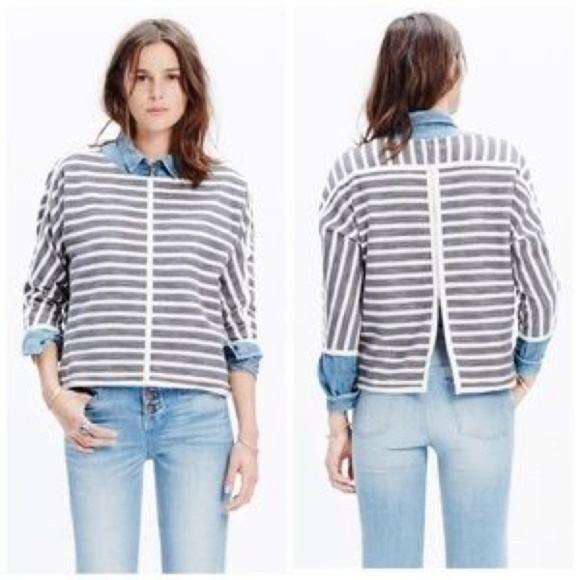 Madewell Tops - Madewell Cotton Stripes With Zipper Back